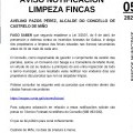 Notificacin sobre limpieza de fincas